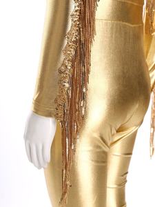 Traje de Fiesta Brillante Metálico para Niñas de 8 a 16 Años, Mono con Piernas Anchas para Discoteca, Fiestas, Espectáculos, Baile de Salón - Product Image 4