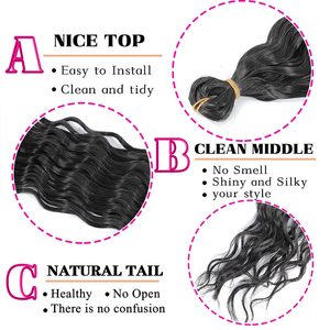 Capelli Sintetici Ondulati Profondi da 30 Pollici, Estensioni per Trecce Yaki Ombre, Fibra Resistente alle Alte Temperature per Donne - Product Image 4