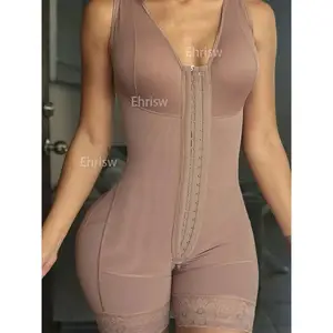 Womens Shapewear Slimming Bodysuit Body Shaper With Front Closure Hook-eye Body Briefer Tummy Control Breasted Faja
