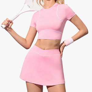 Ensemble jupe de tennis slim fit à séchage rapide pour femme, anti-exposition, pour course en extérieur et fitness, mini-jupe de sport - Product Image 3