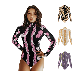 Traje de baño con cremallera Upf50 + diseño personalizado Puakenikeni flor Rosa <span class=keywords><strong>Aloha</strong></span> estampado Hawaiano <span class=keywords><strong>surf</strong></span> una pieza traje de baño con cremallera para mujer - Product Image 1