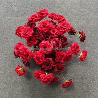 Rangkaian Bunga Mawar Sutra Buatan Merah Romantis untuk Dekorasi Lengkungan