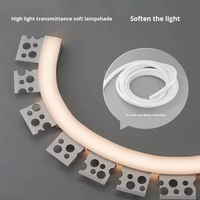 Profil LED en aluminium flexible à profil incurvé, à une seule face, 13 mm, encastré, avec couvercle en silicone, 6000