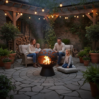 360 °   Brasero sphérique Spark View pour extérieur, chauffage décoratif de patio, foyer à bois pour jardin et camping