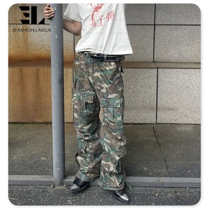 LARSUR Custom Factory Cotton Nylon Sun Faded Ripstop Camo Cargo Pants Straight Leg <strong>Jogging</strong> Tactical Skate <strong>Camouflage</strong> Pant Men - Product Image 2