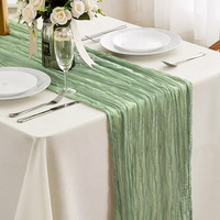 Chemin de table en crêpe de polyester de style européen pour la décoration de mariages et d'événements