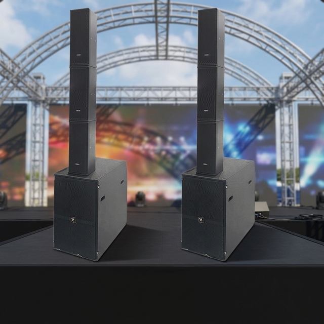 LV502 Full Frequency Active Line Array Professional Stage Performance Wedding Combo Set Audio Sound System Black 120W