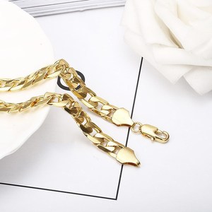 Men's 18K Gold Plated Geometric Chain <b>Bracelet</b> 8mm <b>Copper</b> Alloy Jewelry Gift - Product Image 3