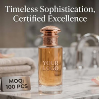 Parfum pour femme YourBrand, marque privée, capuchon en filigrane or rose, parfum de luxe, vente en gros, fournisseur d'usine, élégante boîte dorée