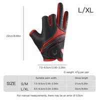 Gants de pêche fins et respirants Vilico modèle A0126 pour hommes, en polyamide, à trois doigts coupés, antidérapants, pour l'été et la protection solaire