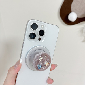 Glitter Resin Gemstone Grip Stand <b>Socket</b> Magnetic Telescopic Kulomi holder Phone Air DIY Diamond Ring Bracket Elasticity Magnet - Product Image 4