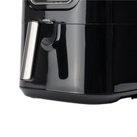 Bouton rotatif 5.5L 1450W Friteuse à air chaud sans huile Panier croustillant rapide Minuterie de nettoyage facile Cadran de température Cuisson silencieuse Noir Friteuse à air saine