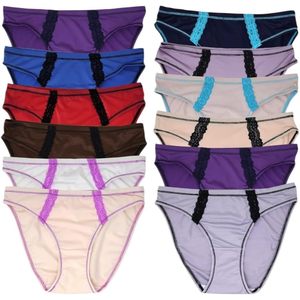 FOXA Lot de 12 culottes bikini taille moyenne pour femme en nylon et élasthanne extensible et respirant - Product Image 1