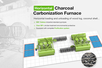 Four horizontal de carbonisation de charbon de bois de type batch, réacteur de biochar pour la collecte de goudron, d'huile et de vinaigre