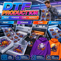Transfert DTF Rétro Halloween Motif Champignon de la Ferme Prêt à Presser, Motif Jack-o'-lantern et Lune pour T-shirt, Sweat-shirt et Vêtements