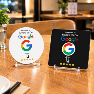 การ์ดรีวิว Google Business แบบวงกลม ขนาด 10 ซม. ทำจาก PVC กันน้ำ ชิป 215 ความถี่ 13.56MHz NFC สำหรับเก็บข้อมูลความคิดเห็น - Product Image 5