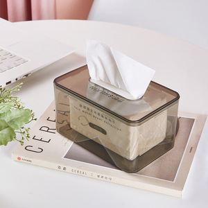 Transparent Tissue Box Organizer For Home Living Room <b>Desk</b> Storage Facial Napkin Holder Multipurpose - Product Image 3