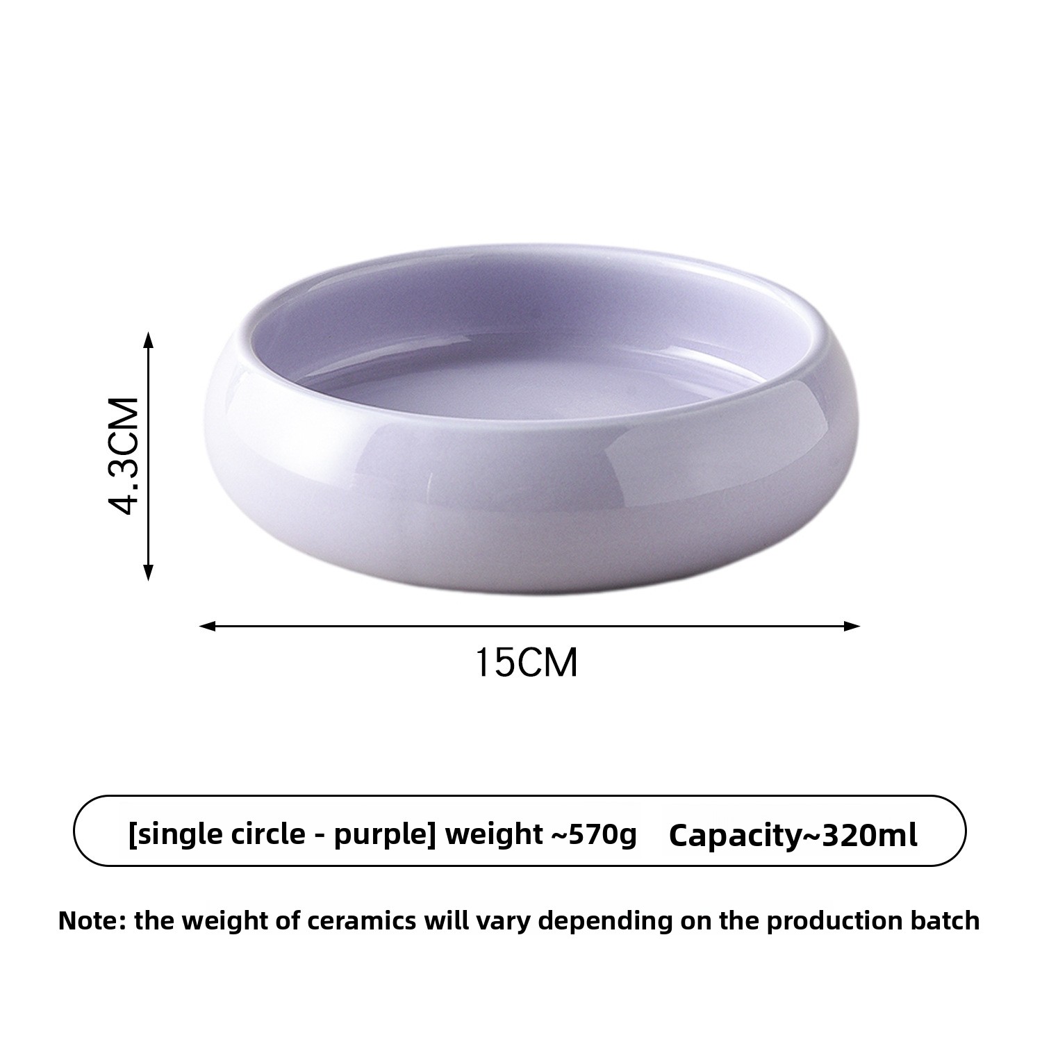 Cuenco con aro rodante individual - Morado brillante