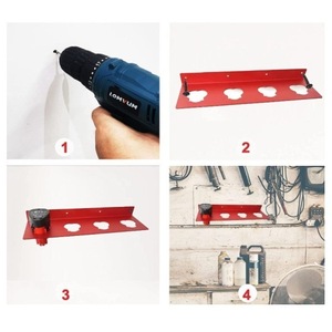 Milwaukee M12 Battery Holder Metal <b>Wall</b> Mount 4 Slots <b>Garage</b> Tool <b>Storage</b> - Product Image 4