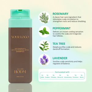 Champú Detox de Carbón Vegetal con Aceite de Árbol de Té y Lichi, Anticaspa y Antipicazón, Marca Privada, <span class=keywords><strong>para</strong></span> Hombres y Mujeres - Product Image 4