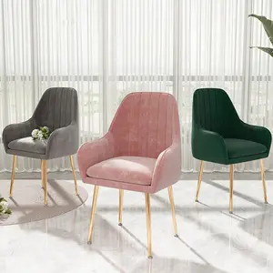 Cadeiras de veludo modernas de luxo, cadeiras nórdicas para sala de jantar e restaurante