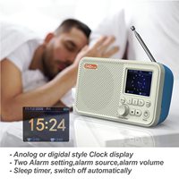 Radio Tenaga Surya Retro dengan Penggerak Manual, Speaker Nirkabel BT 5.0, Pemutar Musik Multifungsi, Jam Rumah Portabel, Radio FM