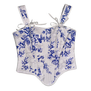 Corset Vintage Floral pour Femme, Bustier Amincissant à la Taille avec Dentelle et Baleines, Effet Ventre Plat, Taille Petite, Hauts Sculptants Ajustés, Costume - Product Image 5