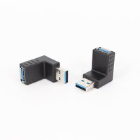 Adaptor USB 3.0 A Male ke Female Sudut Kiri Kanan 90 Derajat, Konverter Colokan Adaptor USB A Male ke Female