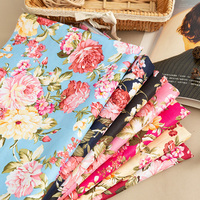 Vente flash Tissu imprimé fleuri 100% polyester peau de pêche pour textile de maison