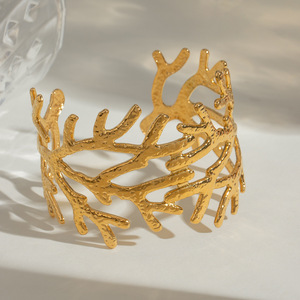 <b>Tree</b> <b>Branch</b> Pattern Gold Tone Bracelet Zinc Alloy Unisex Jewelry - Product Image 3