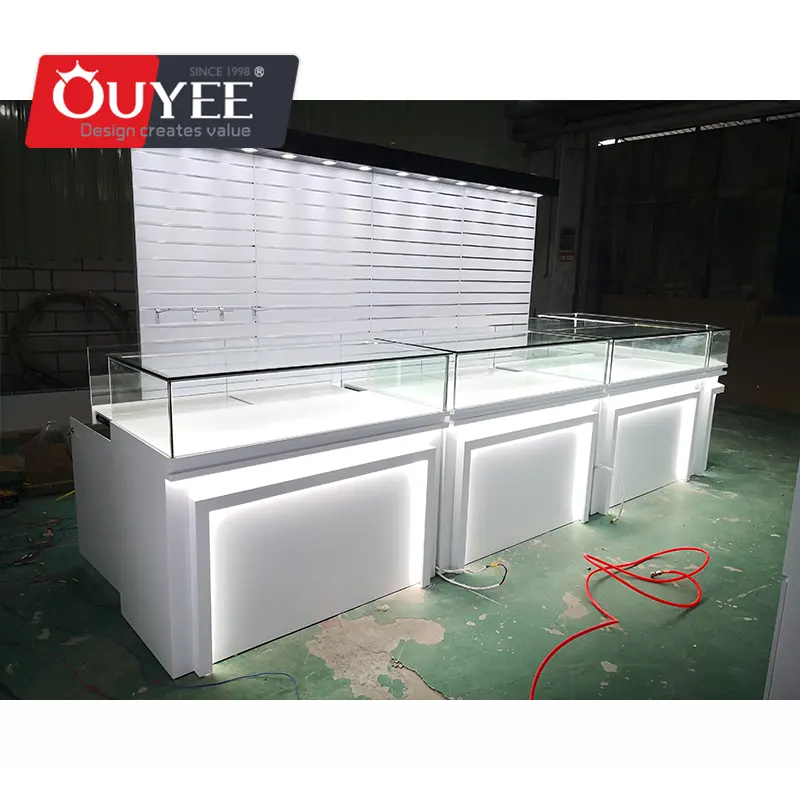 High End Cell Phone Accessory Display Glass Showcase Mobile Shop Counter for Mobile Phone Shop Decoration