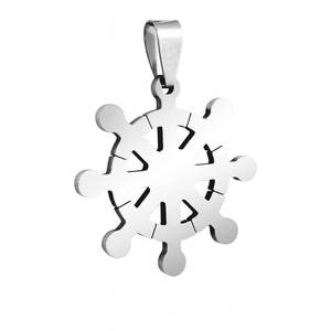 Ciondolo e Charm a Forma di Timone in Acciaio, Prodotto di Gioielleria Fine - Product Image 1