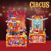 Blocs de construction de cirque, blocs de construction de clown rotatifs, ensemble de briques d'éléphant volant, jouets à mécanisme de liaison pour la décoration de chambre d'enfants