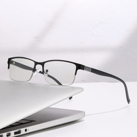 Gafas de Lectura Unisex de Negocios con Media Montura de Aleación de PC, Ligeras, Transparentes, Anti-Luz Azul, Sólidas y Modernas para Oficina 2026