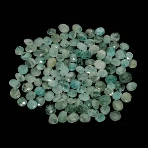 Milky Aquamarine Rose Cuts Slices For Rings、Aquamarine Fancy Gemstone Supplier、Faceted Loose Gemstone