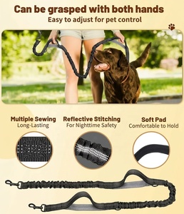 Outdoor Reflective Pet Walking Running Waist Leash With Handle Tactical Heavy Duty Adjustable Tactical <strong>Dog</strong> Bungee Lead - Product Image 2