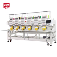 Machine à broder à têtes multiples Machine à broder à plat à 6 têtes Machine à broder à aiguilles pour ordinateur 12/15