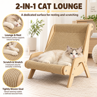 Chaise tout-en-un pour chat en sisal résistant à l'usure et aux griffes, avec griffoir intégré et nid douillet, couleur caramel