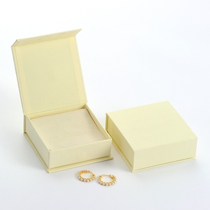 PackSecret Custom Logo Beige Gift <b>Box</b> Paper <b>Earring</b> Bracelet Necklace Jewelry Packaging Magnetic Boxes - Product Image 2