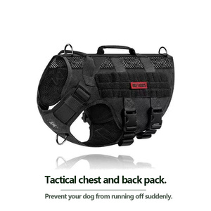 ONE TIGERS Tactical Dog <b>Harness</b> Adjustable Breathable MOLLE Vest For Medium Large Dogs Sport Style Durable Nylon - Product Image 2