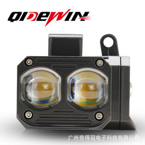 Qidewin Dual Lens Motorcycle <b>Spotlight</b> 3000LM Aviation Aluminum Waterproof Front LED Headlight for Retrofit Upgrade - Product Image 1