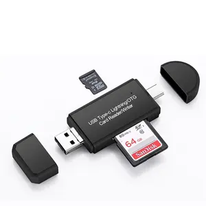 4-in-1 Typ-C 8-Pin-USB-Kartenleser-Adapter mit Unterstützung von SD-Karten- und TF-Kartenleser für Mobiltelefone