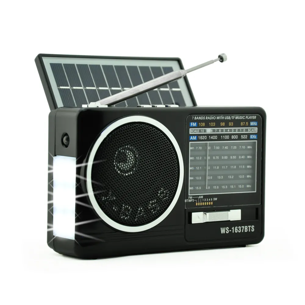 Tragbares Multi band Am FM Sw 7 Bänder Mp3 USB Taschenlampe Solair Solar Charging Powered Radio