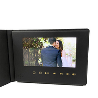 Brochure vidéo en cuir PU avec écran LCD Full HD 7 pouces personnalisée en gros Livre vidéo pour cadeau de mariage