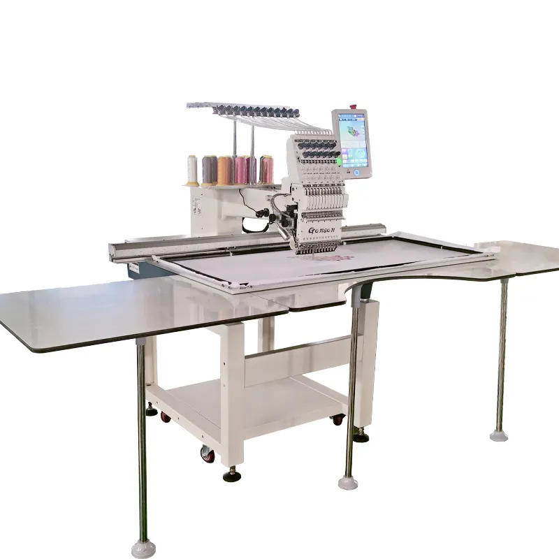 Cheap machinery big working area 1200x500mm Hat Plain shirt embroidery single head Embroidery Machine Price