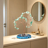 Fournisseur d'usine Arbre en cristal turquoise vert artisanal de luxe unique pour la décoration intérieure