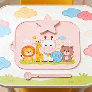 Set de table en silicone antidérapant, réutilisable et portable pour les tout-petits, set de table pour enfants pour la table à manger, set de table résistant à la chaleur - Product Image 3