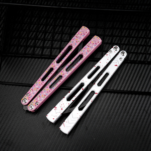 TGZUO Donut Edition Balisong <strong>Trainer</strong> CNC Aluminum Handle Safe <strong>Butterfly</strong> <strong>Knife</strong> for Beginner Flipping Practice EDC Tactical Tool - Product Image 6