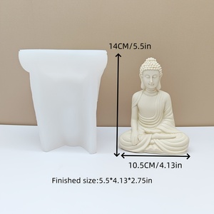 बड़े बुद्ध प्रतिमा सिलिकॉन मोल्ड, धार्मिक बुद्ध मोमबत्ती मोल्ड, सीमेंट, जिप्सम, मोल्ड, घर आंगन चाय की मेज सजावट - Product Image 2
