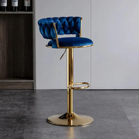 Chaise de bar élégante et moderne en tissu, avec dossier et repose-pieds, pour bistrot et appartement - Mobilier de Chine